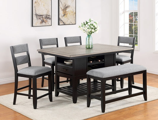Frey Counter Height Dining Set Black