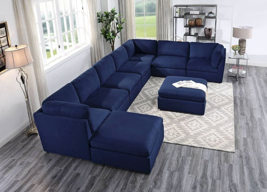 Crosby Blue Modular Sectional 7pc