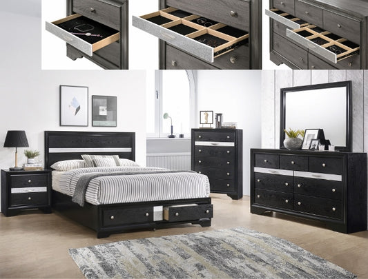 Regata Black - 5pc Bedroom Set